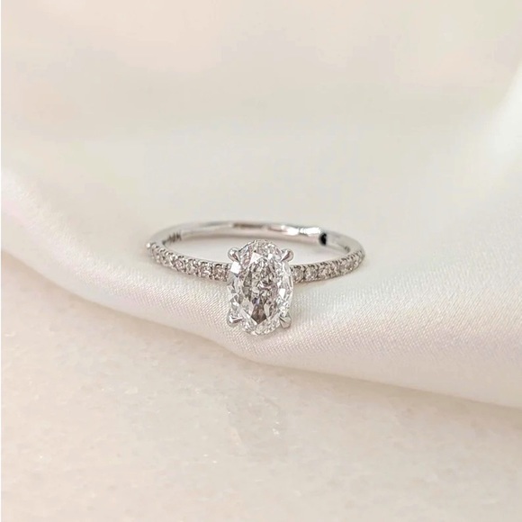 North Jewelry Jewelry - 2 Carat Oval Cut Moissanite Engagement Ring By North Jewelry